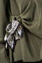 Women's Scarf Detailed Long Sleeve Blouse 40000 - Khaki - 4
