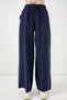 Women's High Waist Wide Leg Pants 30097 - Navy Blue - 2