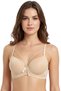 Women's Skin Color Stripe Detailed Lace Supported Bra