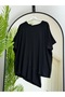 Women's 100% Cotton Lycra Asymmetrical Short Sleeve Combed Cotton Tunic - 2