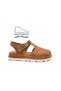 Genuine Suede Leather Tan Color Women's Closed Toe Sandals Shoes - 2
