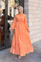 Women's Lined Tulle Dress Orange - 20