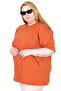 تي شيرت نسائي مقاس كبير من Mode XL Real Large Size Bıs Basic U25162 TARCIN - 3