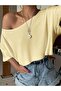 Women's Crop Boat Neck Oversize 100% Cotton T-Shirt - 3