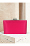 Fuchsia Color Silver Detail Satin Evening Dress Bag Evening Bag Engagement Wedding Bag Handbag - 3