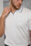 Men's T-Shirt Dpp Tri̇ko White Slim Fit Polo Neck Knitwear - 3