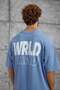 Men's T-Shirt Sea Print Washable Blue Oversize Printed Crew Neck Cotton - 5