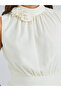 Off-White Corsage Detail Maxi Evening Dress - 4