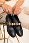 Cc 0040 Black Comfortable Women's Evening Dress with Coin Detail Ballerinas - 2