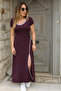 Women's Slit, Black Summer Long Dress