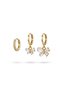 Brass Gold Color Butterfly Model 3-Piece Women's Earrings