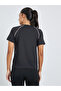 Black Contrast Stitch Detail Short Sleeves Top - 5