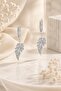 Stainless Steel-Vip Series Zircon Stone Embossed Silver Color Earrings - 4