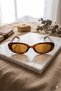 Traye |   Framed Cateye Oval Sunglasses Classic Model Unisex Glasses - 4