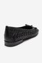 Garen Black Knitted Genuine Leather Bowknot Women's Ballerina Shoes - 5