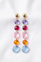 Colorful Zircon Stone Long Chandelier Earrings 10 Cm. - 2