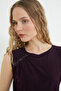 Lace Detailed Boat Neck Slim Fit Blouse - 4