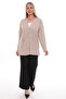 Women's Buttoned Pocketed V-Neck Casual Summer Combed Cotton Mother's Jacket Cardigan - 3