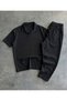 Men's T-Shirt and Pants Set Cotton Polyester 2-Piece Wide Cut
