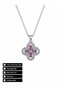 Pink Color Detailed Flower Figure Women's Necklace Stainless Steel Gift