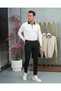 Cotton Lycra Collar Stripe Detailed Slim Fit Zipper Detailed Knitwear Sweater
