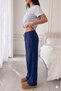 Women's Sweatpants Navy Blue - Waist-Tied, Suitable for Daily Use, Comfortable Fit, Washable Fabric - 3