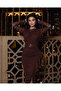 Imported Crepe Fabric Ruffled Lace Sleeve Detailed Belt Included Lined Special Design Dress - 3