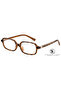 Women's Leopard Pattern Gozluk Gold Detail Dikdortgen Cerceve Sik Modern Uv400 Imaj Trend - 3
