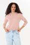 Women's Powder Collar Low-Cut Detailed Soft Textured Crew Neck Knitwear Sweater - 2