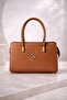 Women's Tan Handbag with Adjustable Strap Daily Shoulder Bag 2-Piece Combination - 2