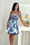 Ethnic Pattern Bustier Mini Skirt Double Summer Set - 3