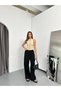 New Season Muslin Linen Fabric Full Elastic Waist Non-Sweating 100% Linen Lace-Up Loose Leg Palazzo Wide Leg Pants - 7