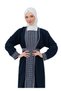 Hijab Evening Dress Palestinian Heritage Embroidered Two-Piece Abaya Set with Inner Dress and Belt - 5