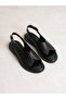 Orvessa Black Genuine Leather Women's Sandals - 2