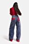 İts Basic Women's Denim Color Mega Baggy Fit Custom Design Denim Jeans with Leg and Pocket Details - 2