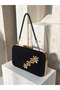 Black Z.A.R.A. Satin Gold Detail Crystal Stone Embroidered Chain Women's Evening Dress Bag Wedding Engagement Graduation - 3