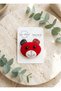 Christmas Special Hairless Baby Hair Clip with Plaid Ears and Red Teddy Bear Figure for Babies