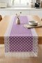 Modern Living Room Table Runner - Purple Polka Dot Lace Edged Decorative Coverlet