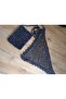 Handmade Women's Sequin Knitted Bandana and Phone Bag Set - Hand Knitted Bohemian Accessory Set - 3