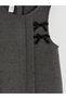 Anthracite Bow Detailed Stoned Girls' Dress - 3