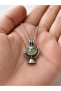 Green Natural Stone Design Necklace Gift for Women Men Unisex Chain - 2