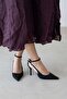 Mila Women's Heeled Fabric Shoes Black