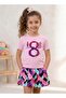 Birthday Girl, 8th Year Butterfly Birthday Graohic Print T-Shirt