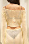 Forio Yellow Knitwear Crop Skirt Set - 8