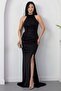 Halter Neck Slit Glitter Dress Drp0013 - 6