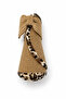 قبعة نسائية قابلة للطي بتفاصيل جلد الفهد البني مع فيلكرو وربطة فيونكة واقية من الأشعة فوق البنفسجية - 2