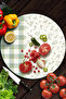 Glass Cutting Board and Presentation Plate Round with Minimal Flower & Buffalo Pattern 30 X 30 cm - 3