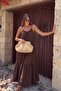 Women's Viona Straw Handbag Light Beige – with Chain Strap, Summer, Handcrafted - 2