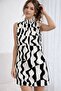 Women's Sleeveless Turtleneck Patterned Short Model Dress - 3