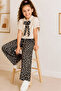 Girl's Rotational Patterned Top and Scarf Set 5-14 Years 12645H - 3